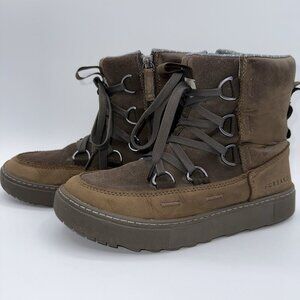 Forsake Lucie Boot Brown Waterproof Leather Size 6.5 Outdoor Sneaker Side Zip